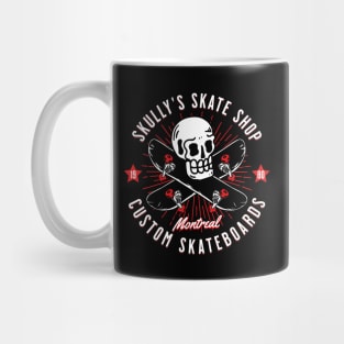 Skully's Skate Shop Vintage Skateboarding Skull Custom Board Mug